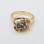 14K Gold Blue Gemstone Diamond Size 3 1/2 Ring 4.0g image number 2