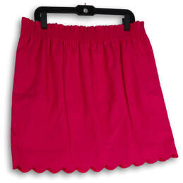 NWT Womens Pink Elastic Waist Scalloped Hem Pull-On Mini Skirt Size 14 alternative image