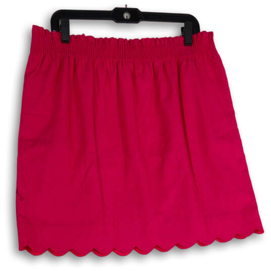NWT Womens Pink Elastic Waist Scalloped Hem Pull-On Mini Skirt Size 14 image number 2