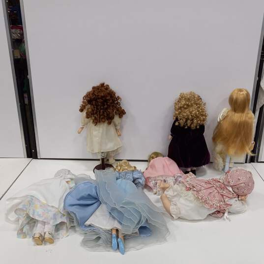 Bundle of 7 Assorted Porcelain Dolls image number 2