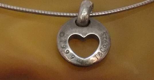 Tiffany & Co. Sterling Silver Cut Out Heart Pendant Necklace 8.0g image number 3