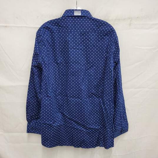 NWT Michael Kors MN's Blue & Airsoft Stretch Blue/White Print Shirt Size 16 1/2 image number 2