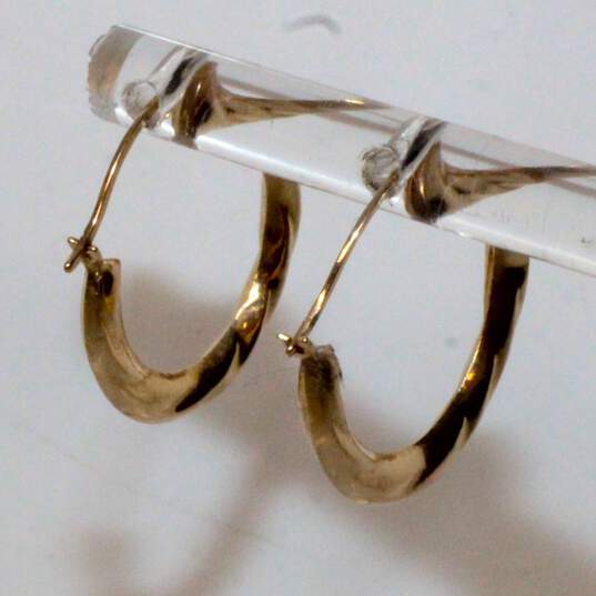 14K Yellow Gold Hoop Earrings - 0.53g image number 3