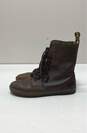 Dr. Martens Stratford Brown Leather Leopard Lining Combat Boots Women's Size 6 image number 3
