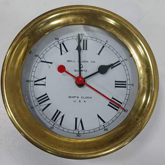 Bell Clock Co. Brass Quartz Ship's Clock image number 1