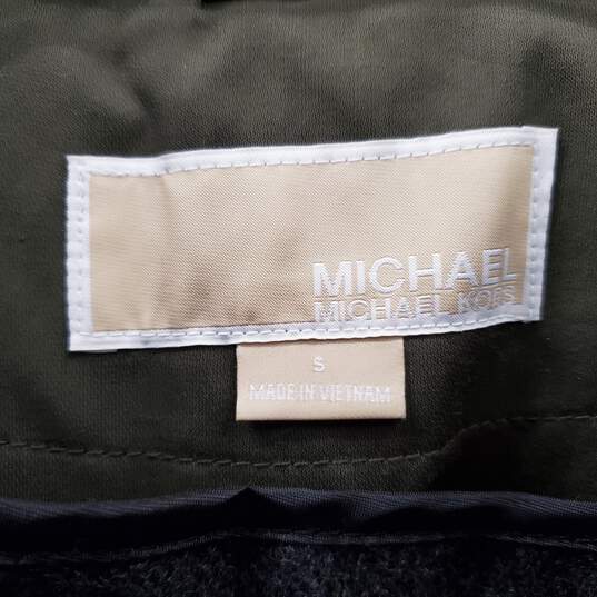 Michael Kors Dark Olive Hooded Trench Coat with Gray Zip in Lining Size Small image number 3