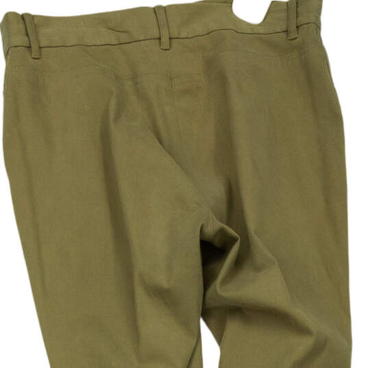 Womens Beige Flat Front Straight Leg Slash Pocket Khakis Pants Size 10P image number 4