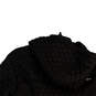 Womens Black Long Sleeve Hooded Pockets Full-Zip Quilted Jacket Size Small image number 4