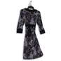 APT. 9 Womens Black Lavender Floral V-Neck Long Sleeve Fit & Flare Dress Size M image number 2