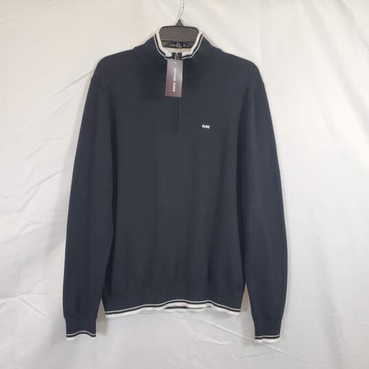 Michael Kors Men Black Quarter Zip Sweater NWT sz L image number 1