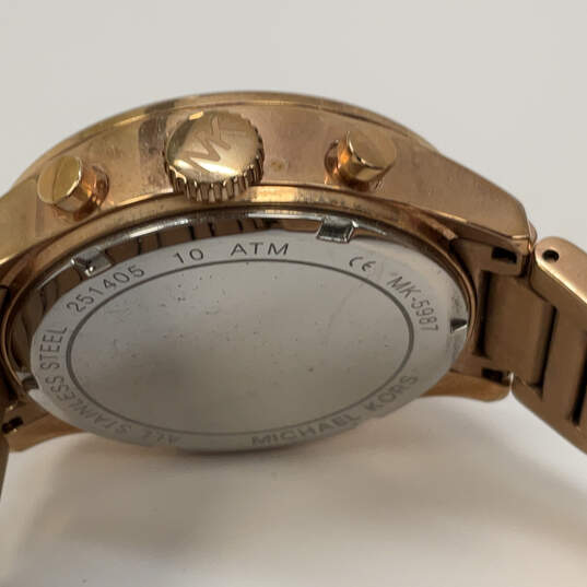 Designer Michael Kors MK5987 Gold-Tone Stainless Steel Analog Wristwatch image number 4