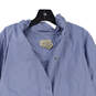 Womens Blue Long Sleeve Waterproof Hooded Full Zip Raincoat Jacket Size M image number 3