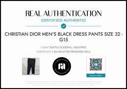 Christian Dior Men's Black Dress Pants Size 32 w/COA alternative image