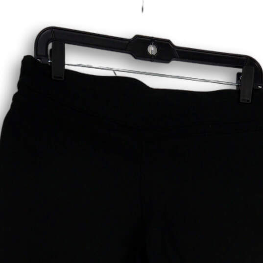 Womens Black Flat Front Straight Leg Stretch Capri Pants Size Medium image number 4