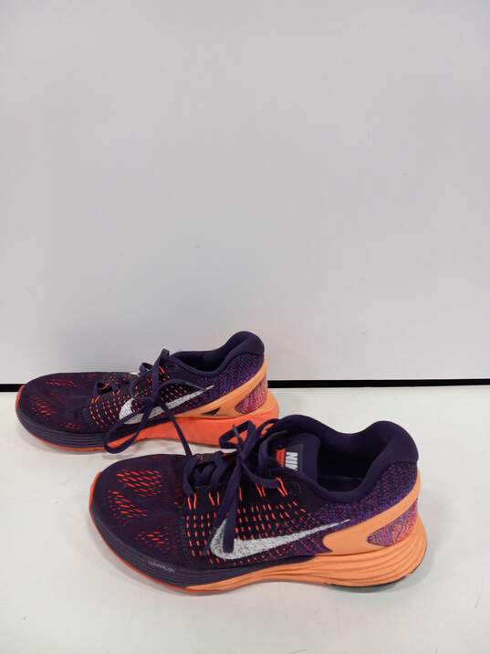 Nike Women's LunarGlide 7 Grand Purple Sunset Glow Running Shoes Size 6.5 image number 2