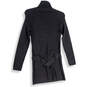Womens Black Turtleneck Long Sleeve Belted Sweater Dress Size Medium image number 2