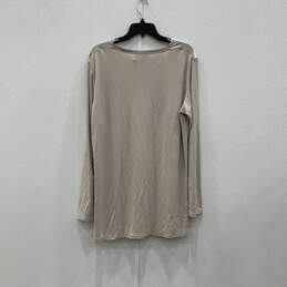 NWT Womens Areca Beige Long Sleeve Round Neck Pullover T-Shirt Size X-Large alternative image