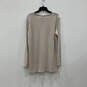 NWT Womens Areca Beige Long Sleeve Round Neck Pullover T-Shirt Size X-Large image number 2