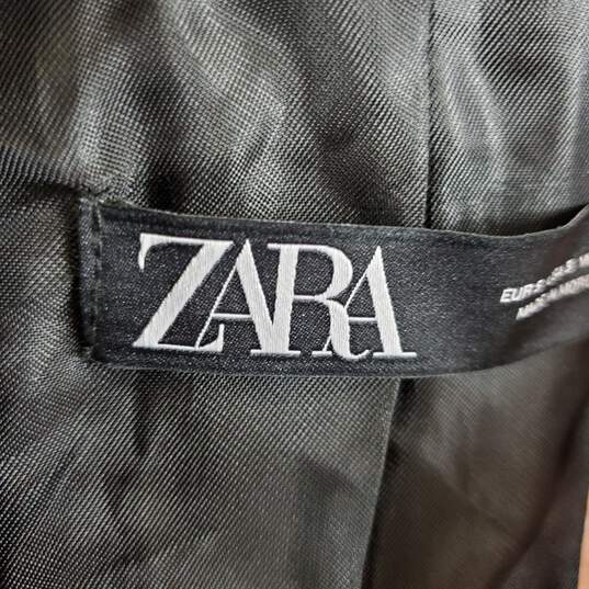 Zara Women Black Printed Long Blazer S NWT image number 3
