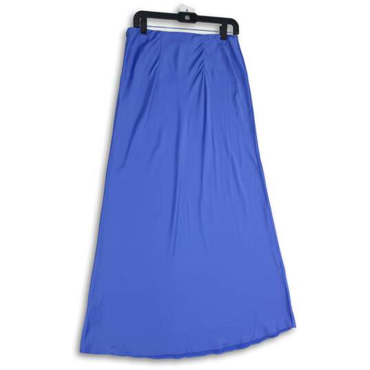 NWT Express Womens Blue Flat Front Side Zip Maxi Skirt Size Medium image number 2