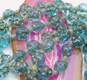 Vintage Sky Blue Icy Rhinestone Earrings & Glass Costume Necklace image number 4