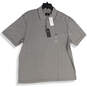 NWT Mens Check Gray Spread Collar Short Sleeve Polo Shirt Size X-large image number 1