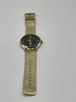 Mens Gold Adjustable Strap Stainless Steel Quartz Analog Wristwatch 68g
