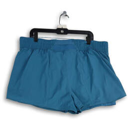 Womens Blue Pleated Elastic Waist Pull-On Athletic Shorts Size XXL alternative image