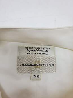 John W Nordstrom Long Sleeve White Full Button Down Dress Shirt Size 15-36 alternative image