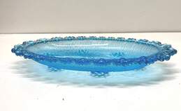 Bubble Lace Glass Blue Vintage Oval Shape 3 pc 10.5 in L Tableware alternative image