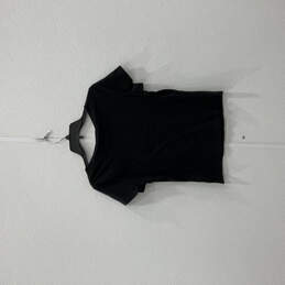 Womens Black Sequin Short Sleeve Round Neck Pullover T-Shirt Size Medium alternative image