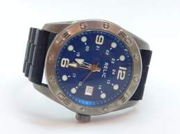 Relic ZR11924 Navy Blue & Black Stainless Steel Date Mens Watch 93.2g