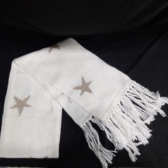 Coach Women's White Scarf w/Gold Stars image number 1