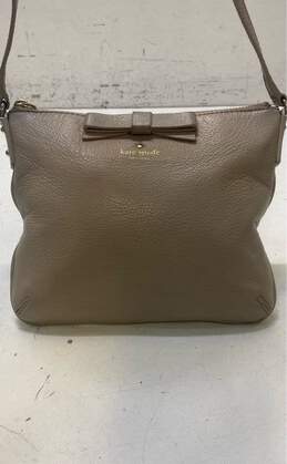 Kate Spade Gray Leather Zip Crossbody Bag