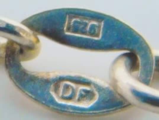 925 Sterling Silver Drop Earrings Pendant Necklace & Bracelet 20.2g image number 6