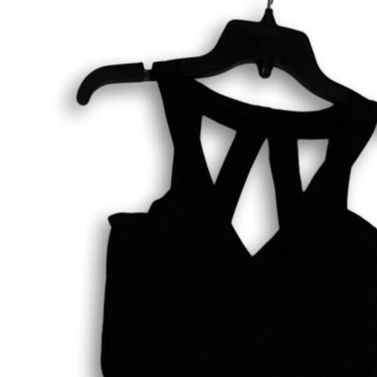 Womens Black White Back Zip Sleeveless Short Fit & Flare Dress Size 9 image number 3