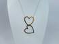 14K Yellow Gold Interlocked Open Heart Pendant Box Chain Necklace 5.1g image number 2