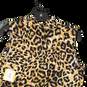NWT Womens Brown Black Cheetah Print Sleeveless V Neck Blouse Top Size M image number 4
