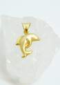 14K Yellow Gold Puffed Dolphin Chunky Pendant 2.4g image number 1