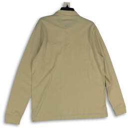 NWT Mens Tan Long Sleeve Spread Collar Polo Shirt Size Large alternative image