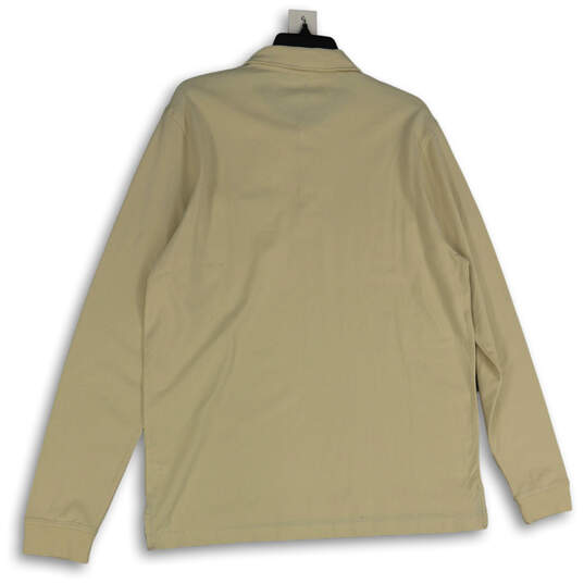 NWT Mens Tan Long Sleeve Spread Collar Polo Shirt Size Large image number 2