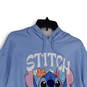Womens Blue Graphic Print Long Sleeve Pullover Hoodie Size X-Large image number 3