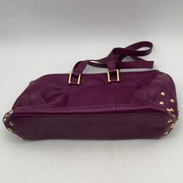 Juicy Couture Womens Purple Leather Double Handle Zipper Shoulder Handbag