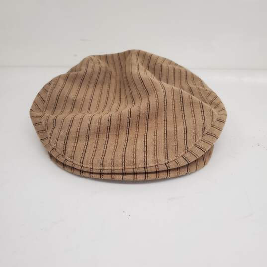 Mayser Concord Brown Stripe Flat Cap w/ Cool Max Lining Sz-62 w/ Tags image number 1