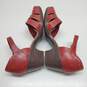 Clark Collection Emily Daisy Red Leather Women Heels Size 8.5 image number 3
