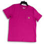 Womens Pink Regular Fit Crew Neck Short Sleeve Pullover T-Shirt Size Large image number 1