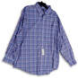 NWT Mens Blue Plaid Regular Fit Collared Long Sleeve Button-Up Shirt Sz 2XL image number 3