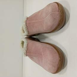 Women's Pink Leather Faux Fur-Lined Clogs Size 10 alternative image