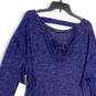 NWT Womens Blue Heather Long Sleeve Front Knot Pullover Shift Dress Size XL image number 3
