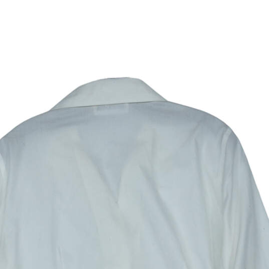 Womens White Long Sleeve Spread Collar Comfort Button-Up Shirt Size 12 image number 4